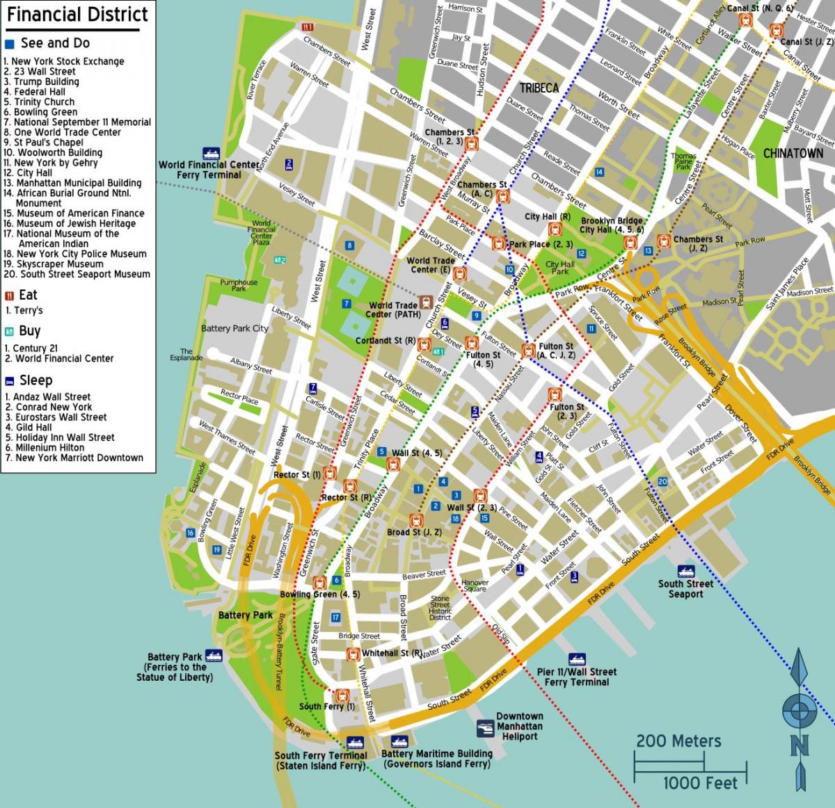 map of downtown Manhattan ny