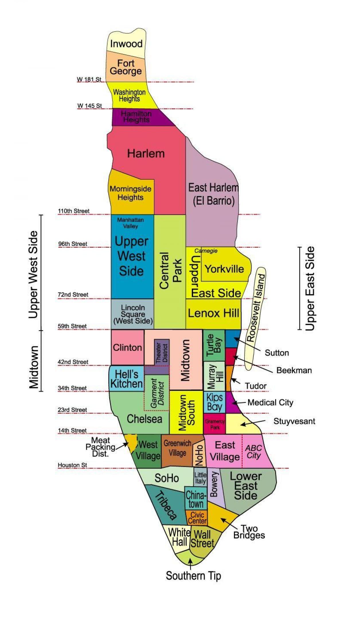 map of Manhattan boroughs