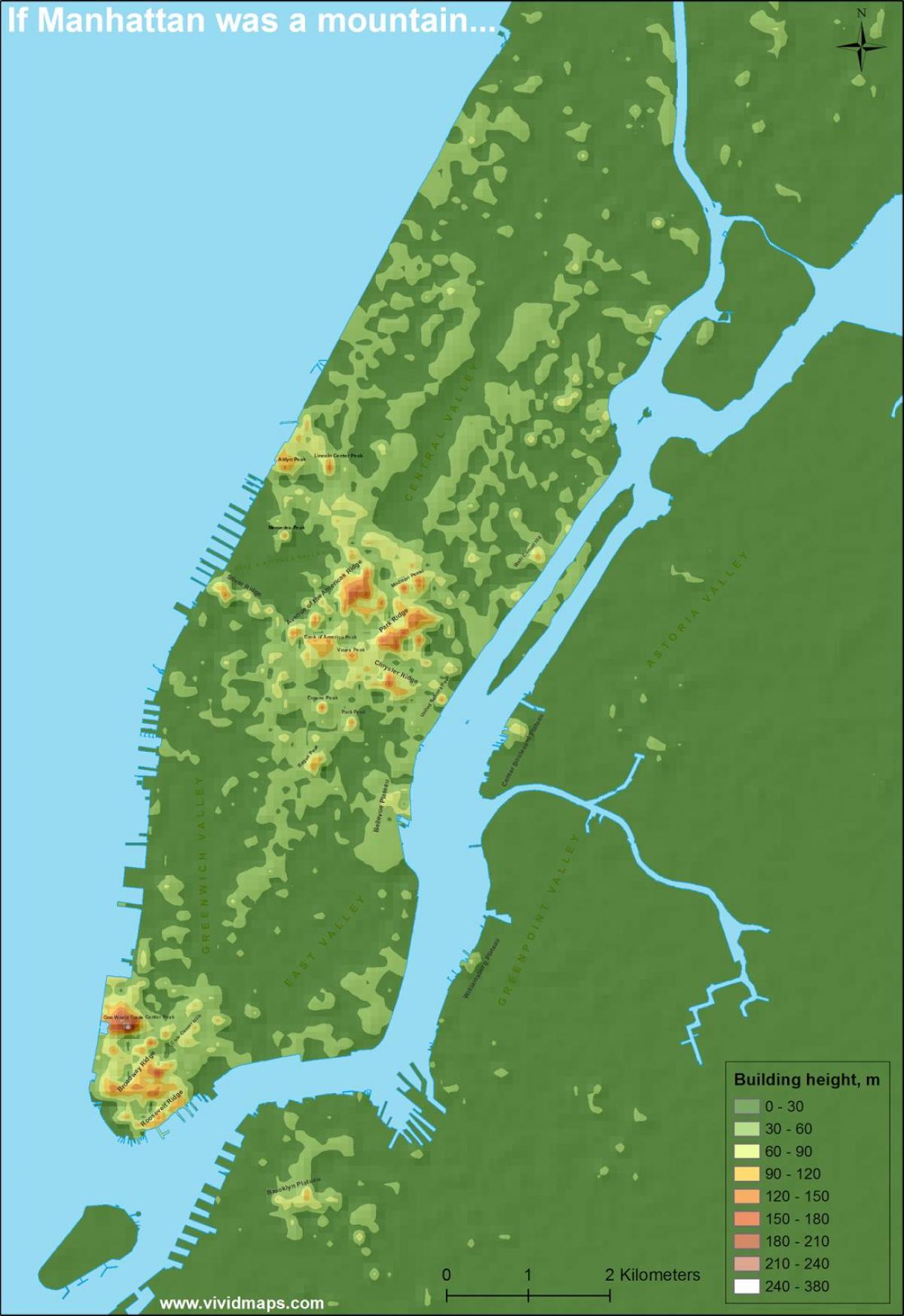 elevation map of Manhattan