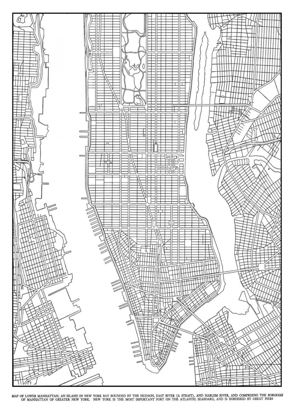 map of Manhattan grid