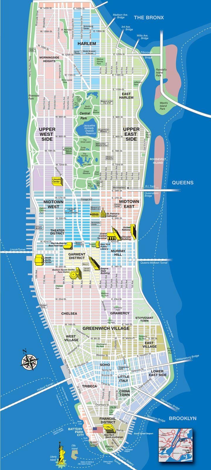 map of Manhattan island