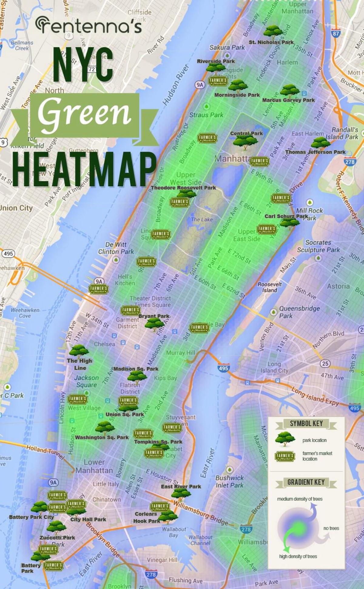 map of Manhattan parks
