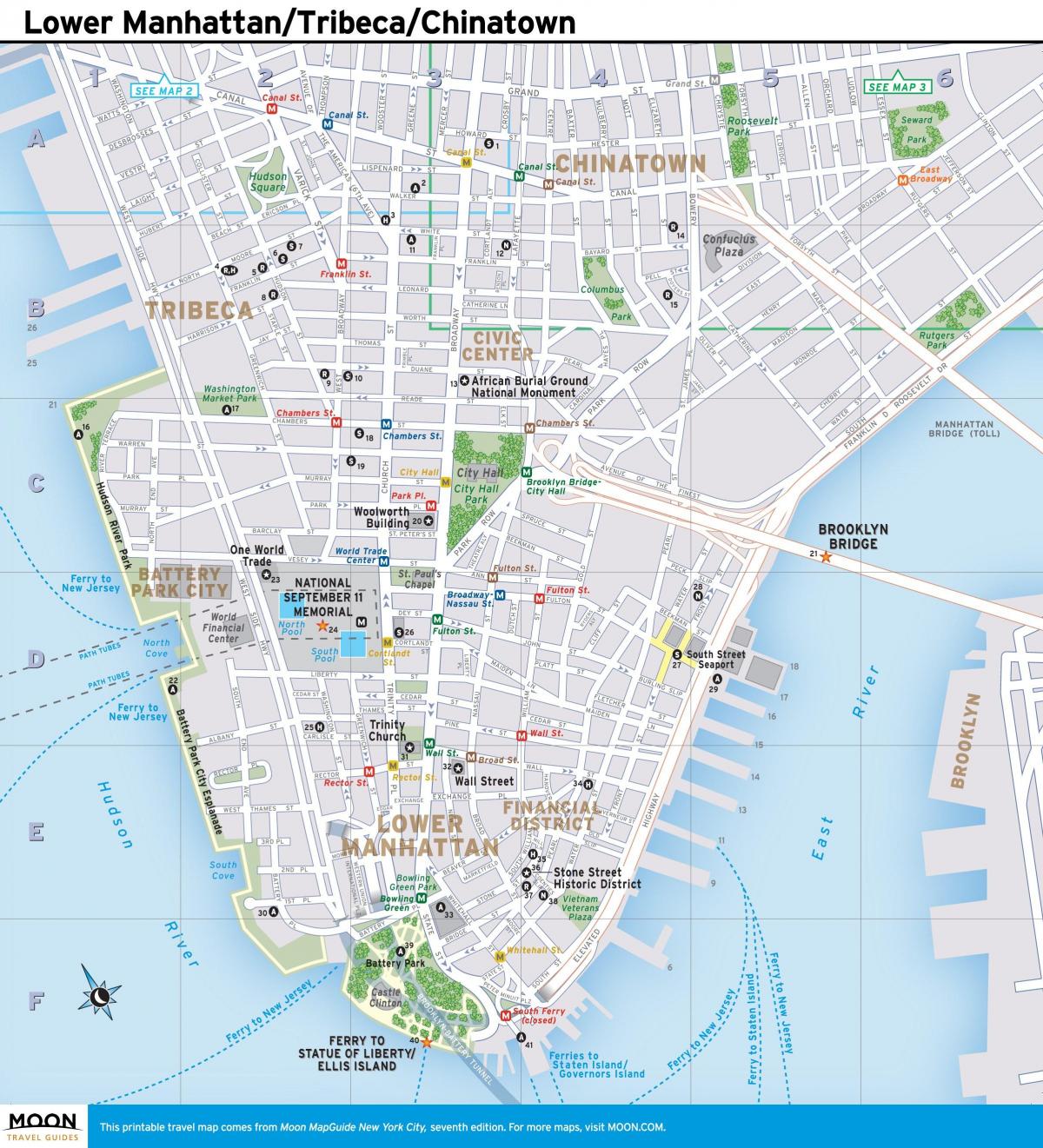 map of lower Manhattan ny