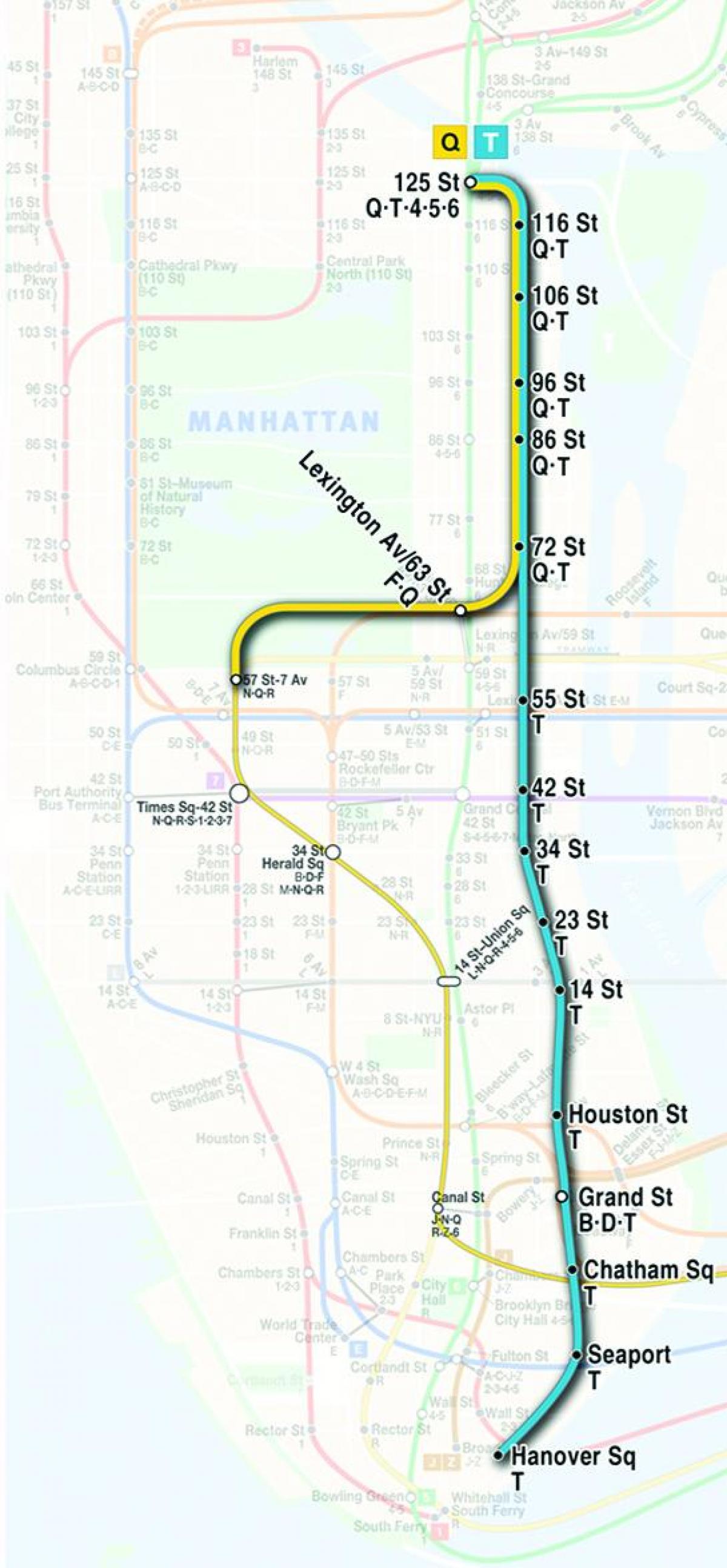 map of second avenue subway