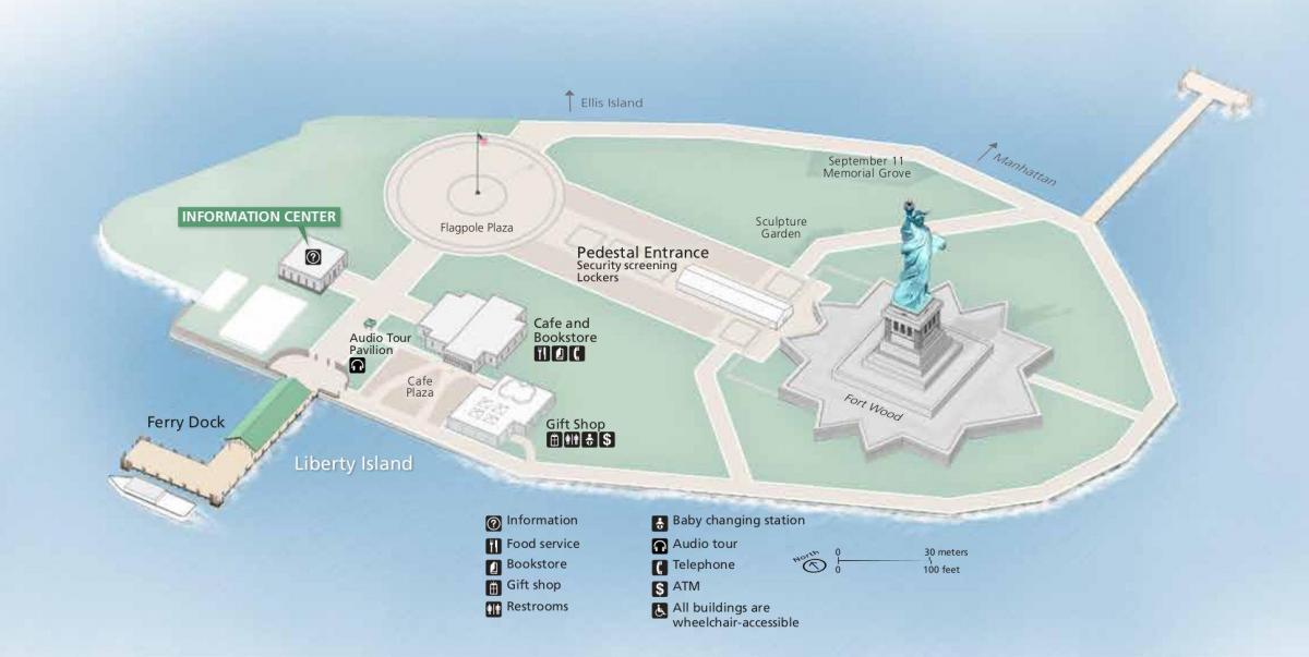 map of statue of liberty