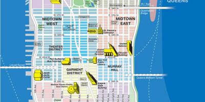 Map of avenues in Manhattan