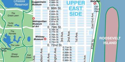 Map of upper east side Manhattan