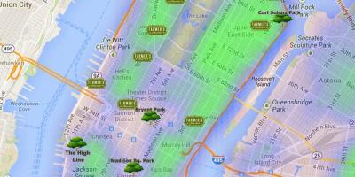 Map of Manhattan parks