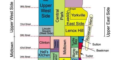 Printable map of Manhattan neighborhoods
