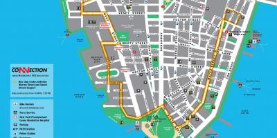Lower Manhattan walking tour map
